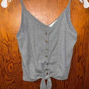 Grey top with tie in front